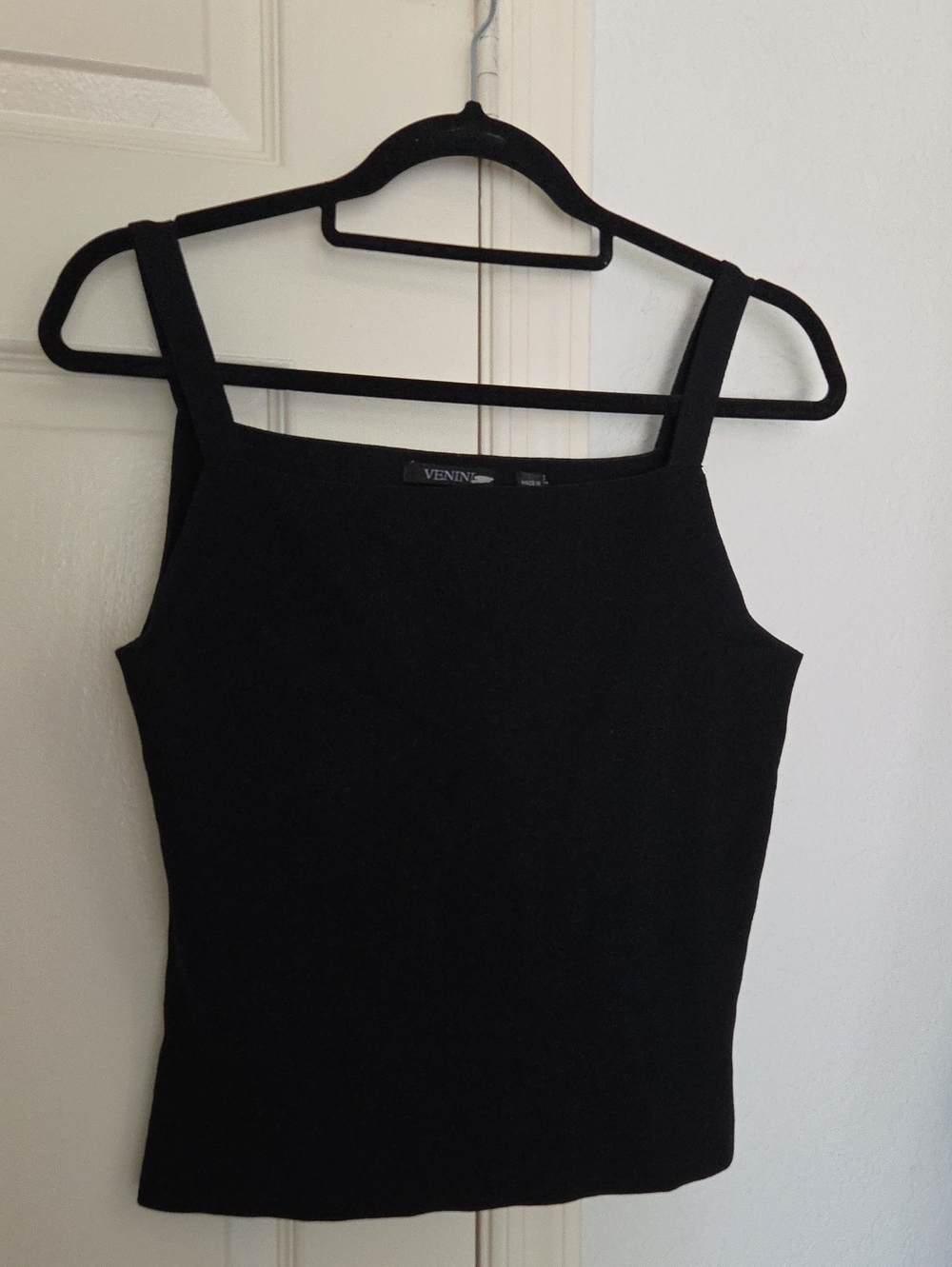 Venini Black Square-Neck Tank Large